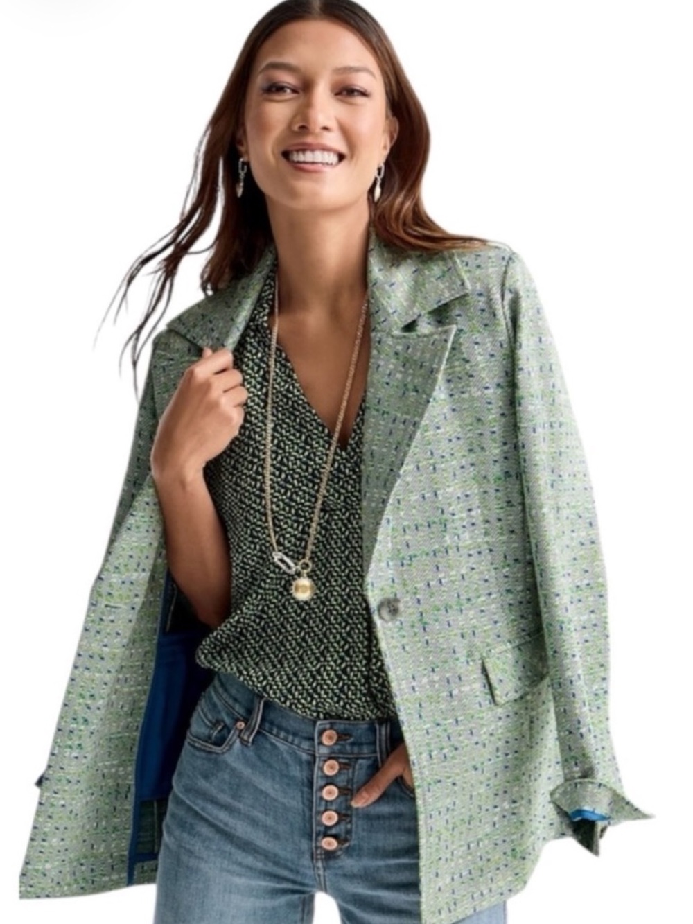CAbi 6251 Presentation Blazer
Knit Tweed Size Medium